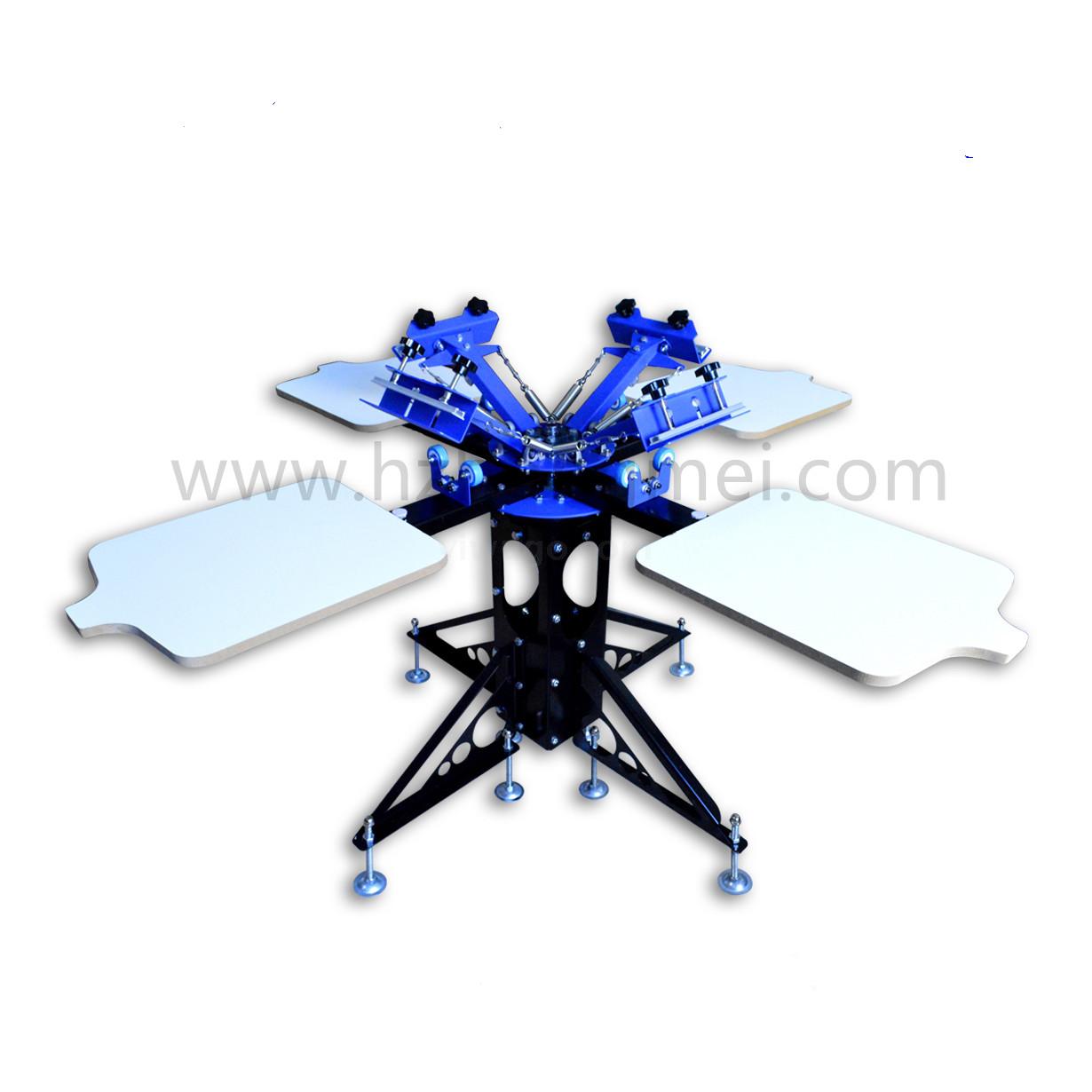 A442L Floor Type Four Color Four Station Double Wheel Screen Printing Machine