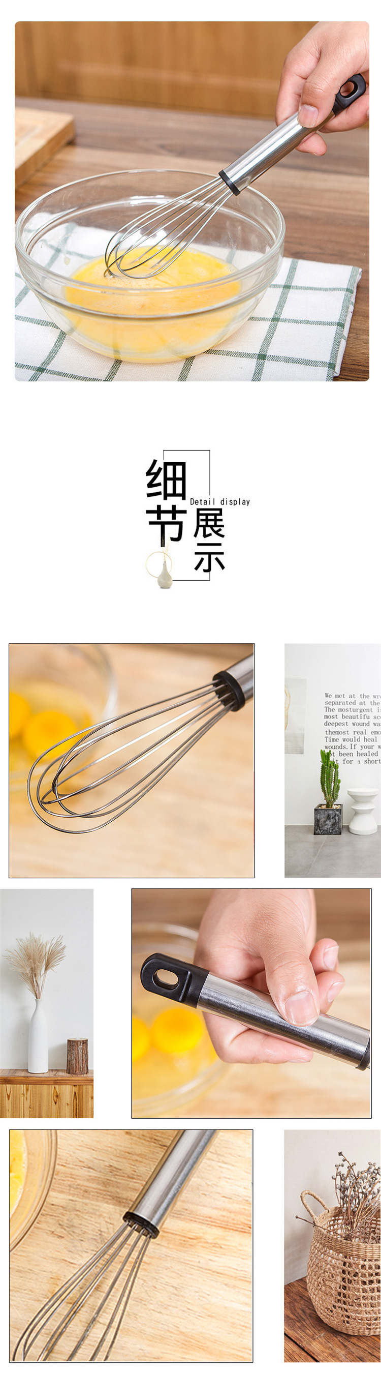Kitchen Gadget Stainless Steel Eggbeater/Egg Blender Manual Stirring Rod Cream Mixer Kitchen Gadget Stainless Steel Eggbeater/Egg Blender Manual Stirring Rod Cream Mixer