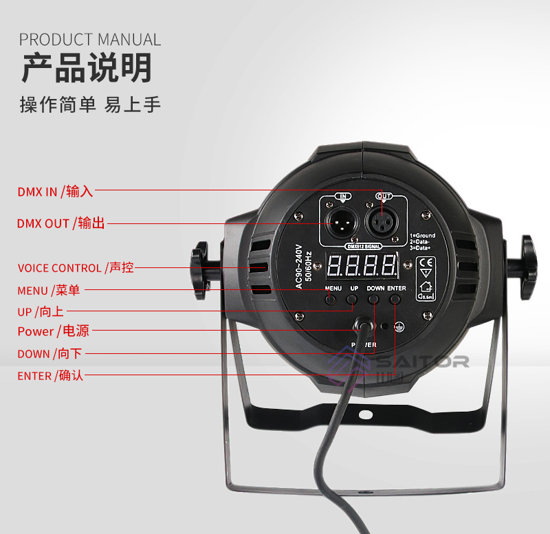 LED54pcs 3W cast aluminum par light RGB full-color three-in-one effect light bar wedding stage lighting equipment LED54pcs 3W cast aluminum par light RGB full-color three-in-one effect light bar wedding stage lighting equipment