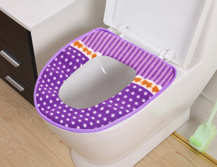 Velcro Plush Toilet Mat Thickened Universal Toilet Seat Cover Winter Toilet Seat Cover Large Toilet Seat Toilet Cushion