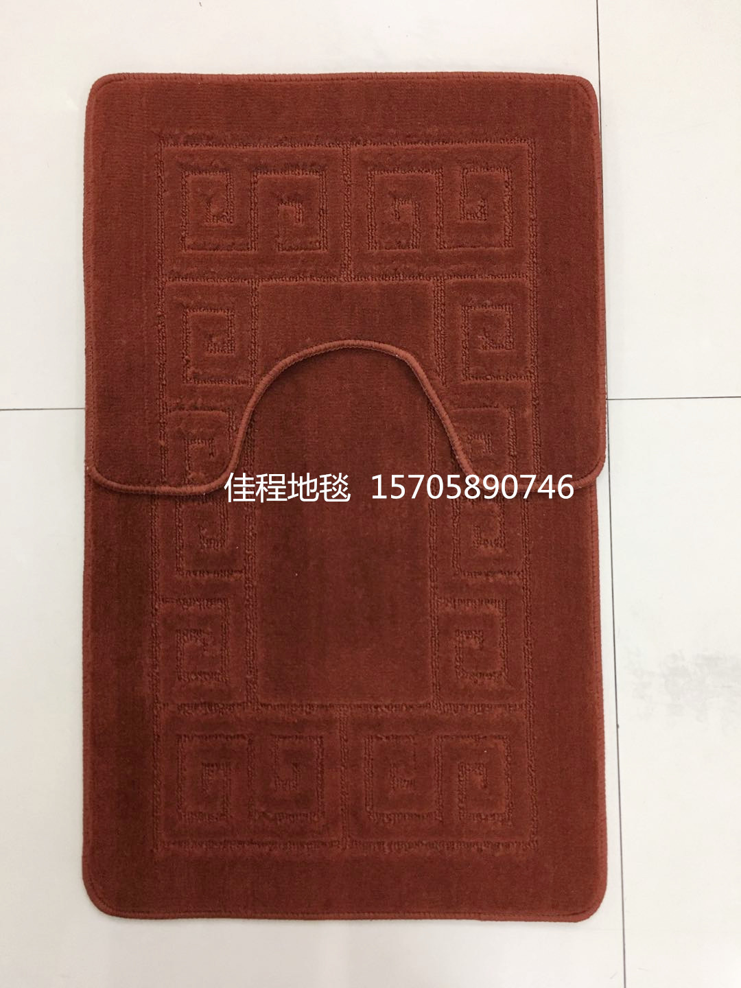 Polypropylene jacquard 2 sets of toilet seat 2 sets of floor cushion polyester jacquard floor cushion foreign trade mats