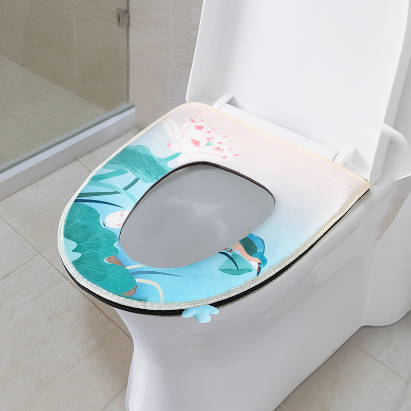 Toilet Mat Household Toilet Seat Cover Thickened Velcro Fastener Zipper Toilet Mat Four Toilet cushion Toilet Mat Household Toilet Seat Cover Thickened Velcro Fastener Zipper Toilet Mat Four Toilet cushion