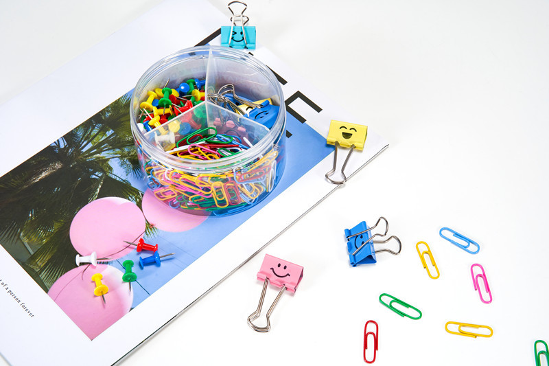 Dingli Office Supplies Suit 3 Grid Push Pin Clip Long Tail Clip Paper Clip Combination Metal Ticket Clips