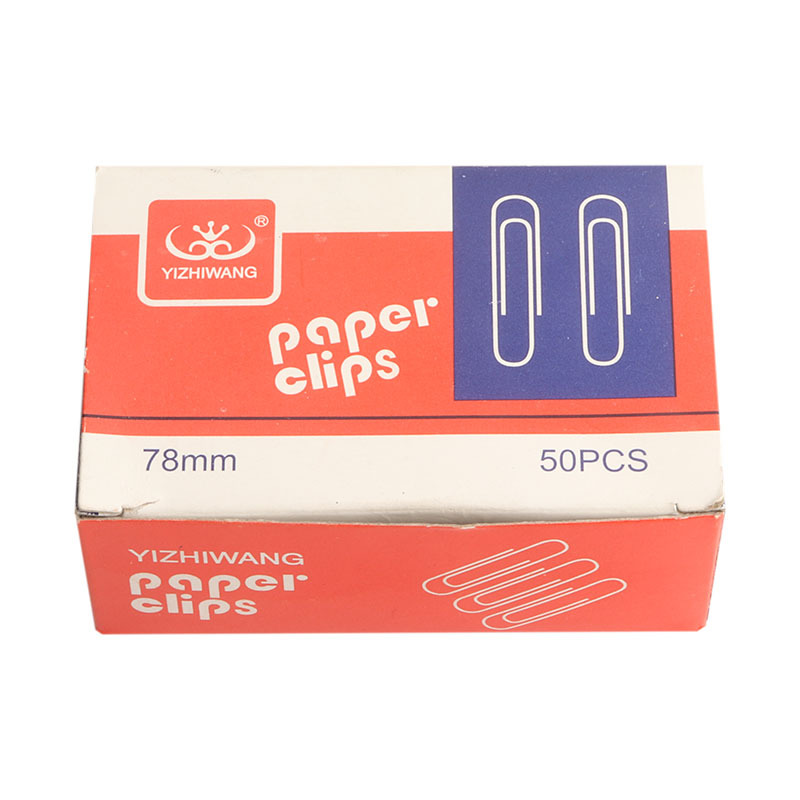 [manufacturers direct sales] round head metal paper clip office nickel plated paper clip 78mm spot supply