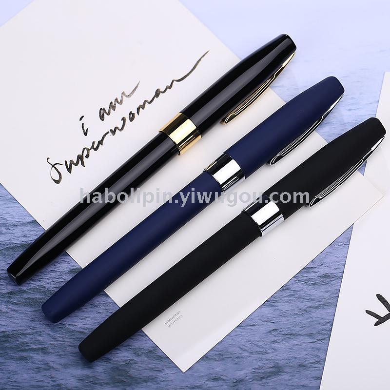 Business Pen Rubber and Plastic Signature Pen Frosted Ball Pen Metal Gift Advertising Marker Printing Logo
