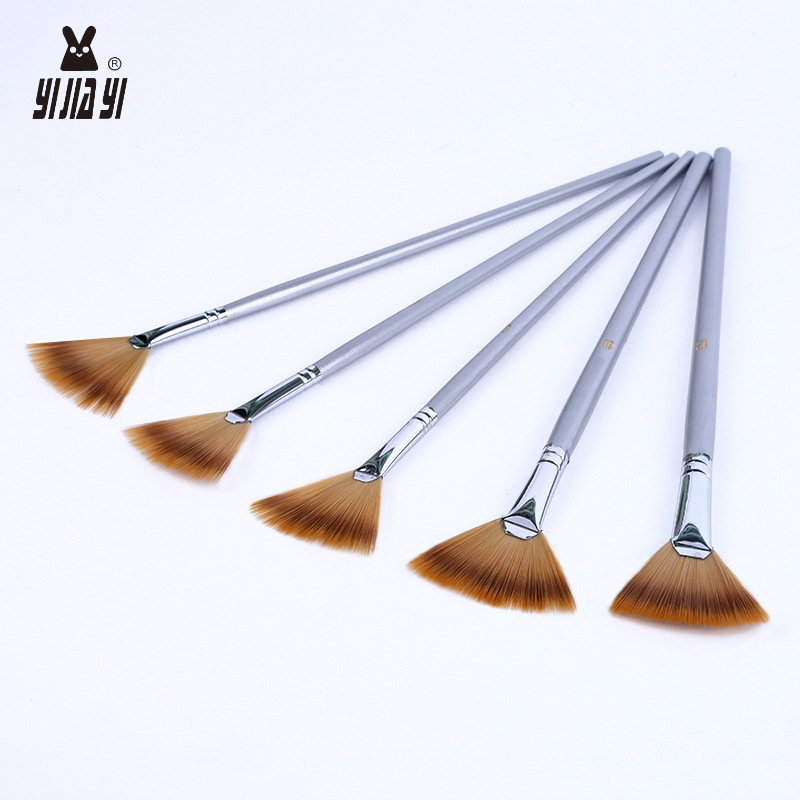 Three - color hair 5 fan - shaped pen oil painting pen water chalk watercolor pen brush tool modification Three - color hair 5 fan - shaped pen oil painting pen water chalk watercolor pen brush tool modification