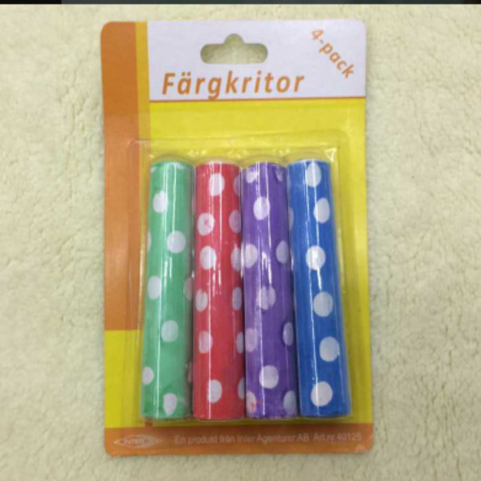 Color dust toxic-free outdoor chalk 4 thick chalk blister card