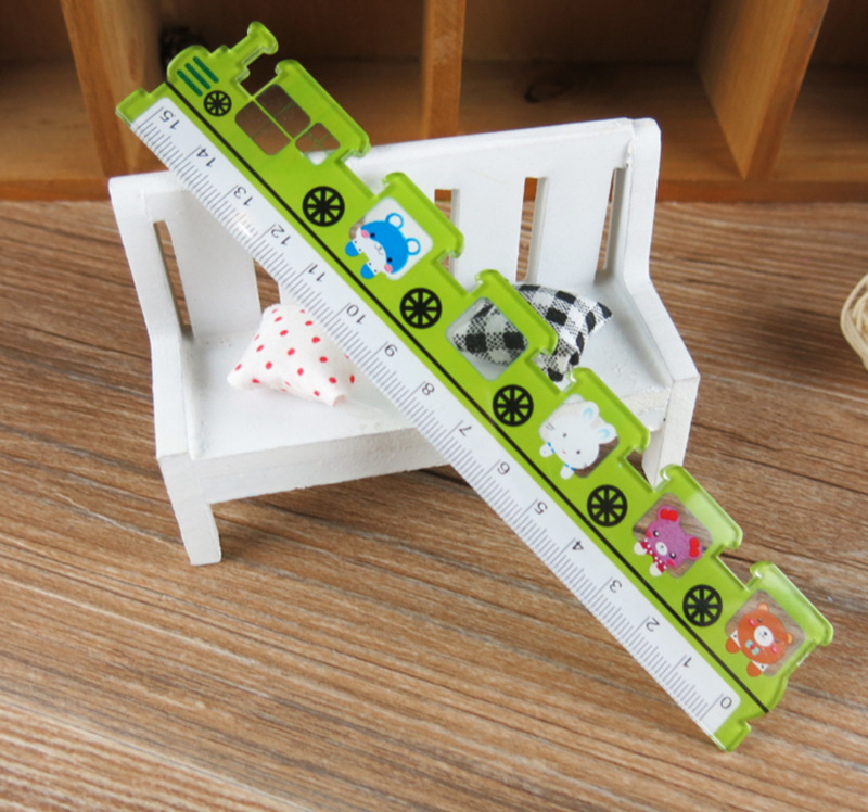 Creative little train modeling cartoon ruler practical students stationery 15cm mathematics class measurement ruler tool