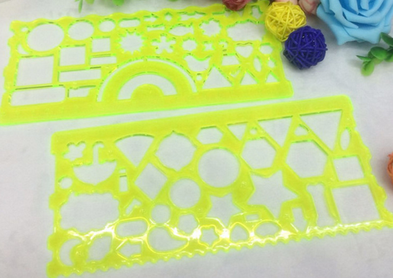 Multi-function drawing ruler graphic template ruler students learn mathematics supplies plastic ruler wholesale