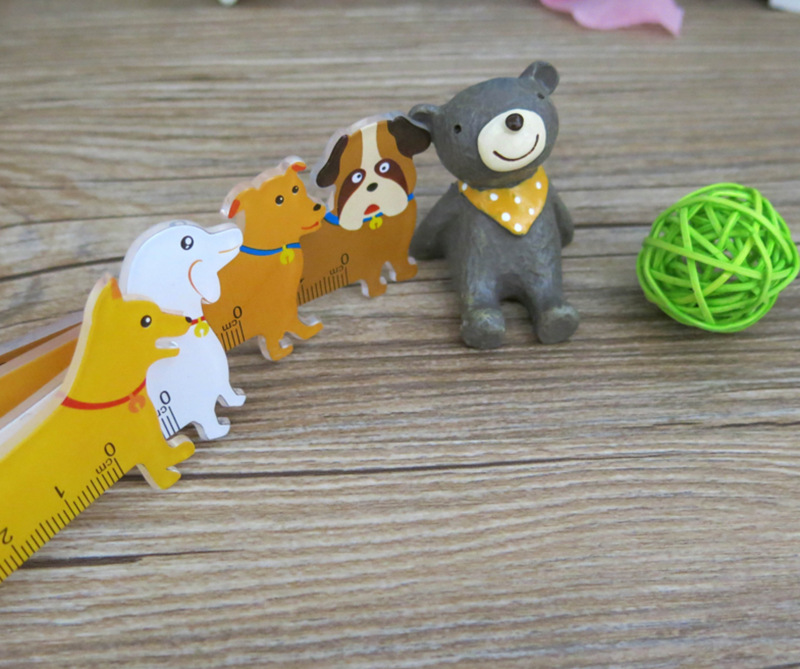 Korean cartoon dog style ruler 15CM middle and primary school students learning supplies plastic ruler wholesale