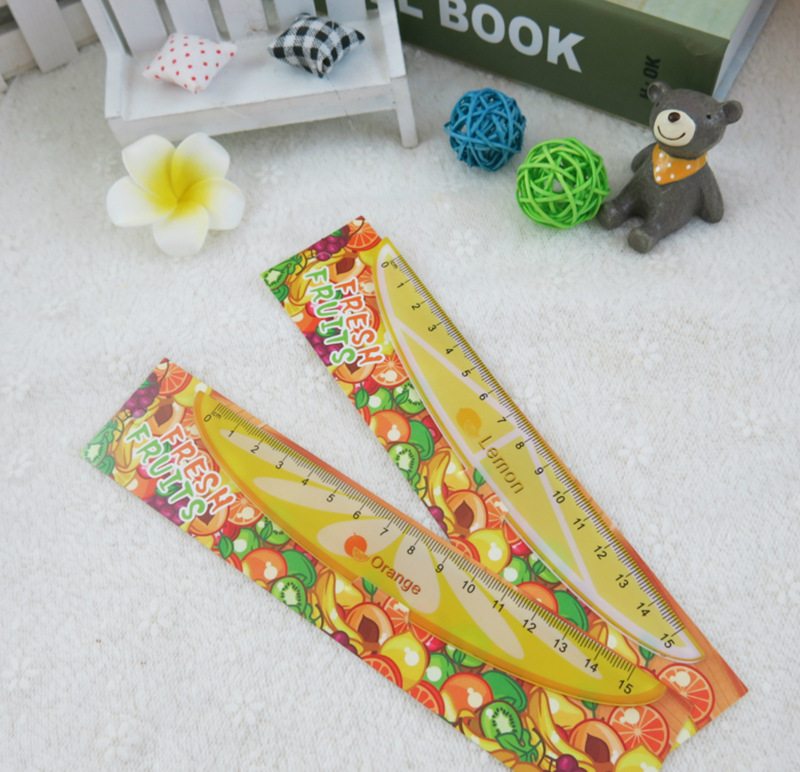 Fruit printing pattern middle and primary school students ruler 15cm plastic ruler stationery shop sales Fruit printing pattern middle and primary school students ruler 15cm plastic ruler stationery shop sales