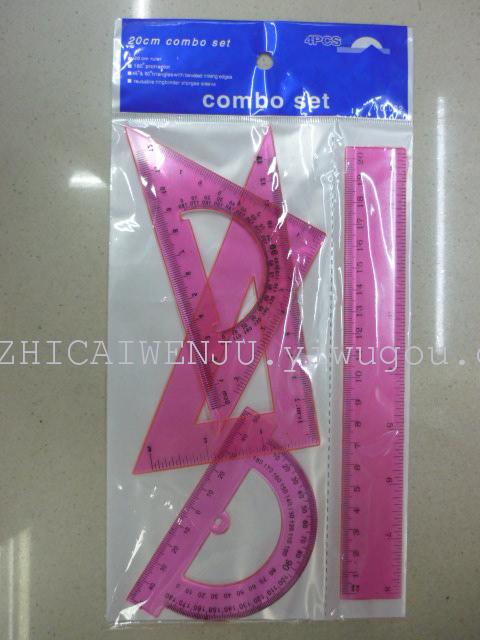 30cm 1230 sets of ruler 4 pieces of protractor triangular straightedge