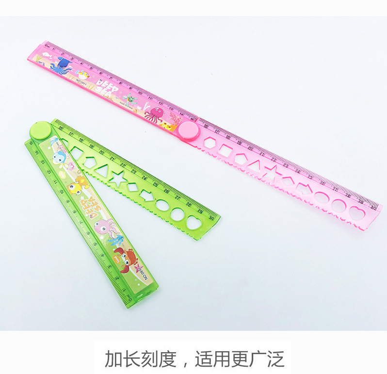 Creative Cartoon Folding Ruler 30cm Plastic Ruler Wavy Line Geometric Pattern Painting Ruler Student Stationery Creative Cartoon Folding Ruler 30cm Plastic Ruler Wavy Line Geometric Pattern Painting Ruler Student Stationery
