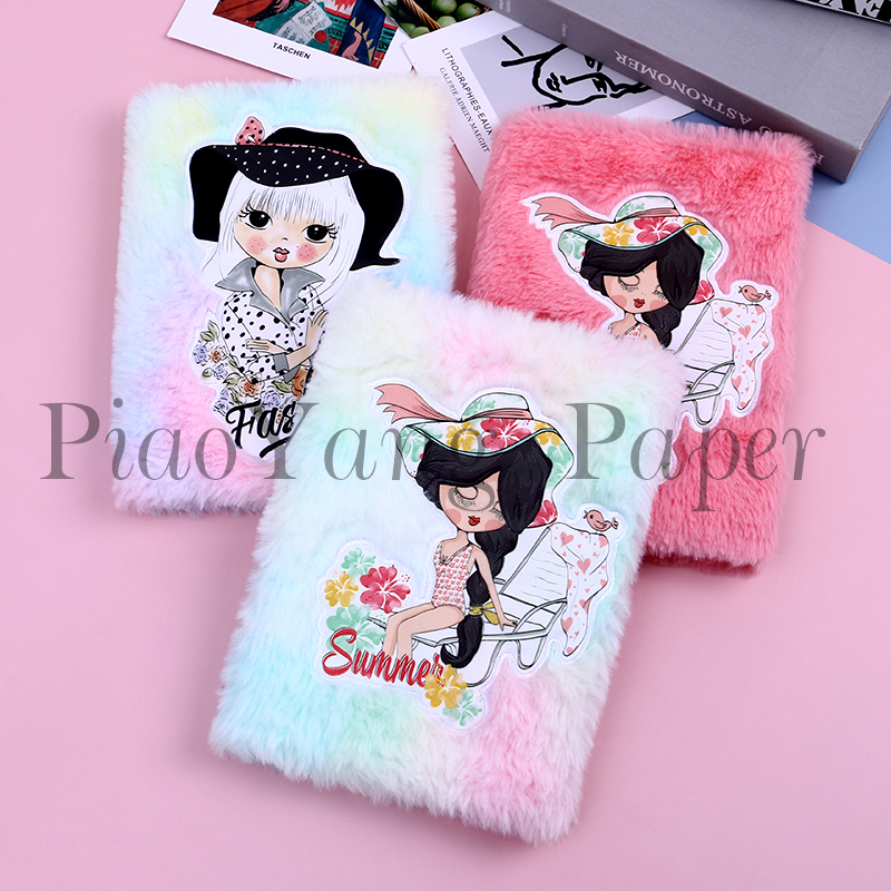 Plush embroidery loose-leaf ins hand ledger DIY cute girl heart hand ledger student notepad notebook