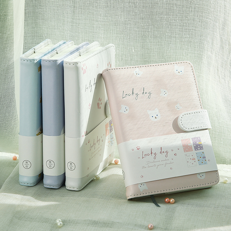 Pu Hardcover Snap Button Cute Journal Book Simple Fashion Student Notebook Creative Arts Memo Notebook Wholesale