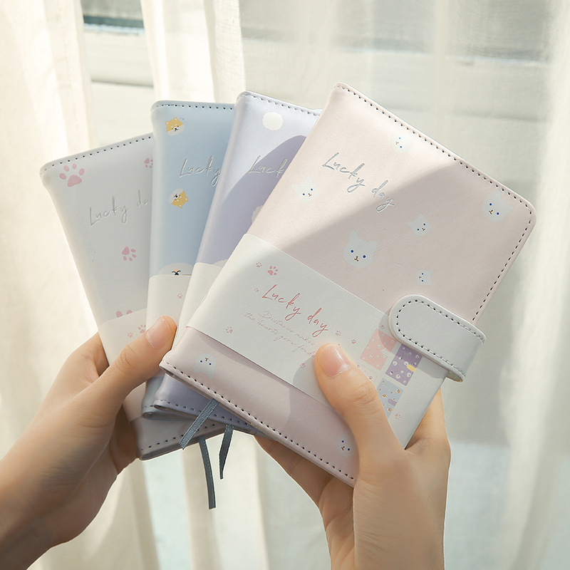 Pu Hardcover Snap Button Cute Journal Book Simple Fashion Student Notebook Creative Arts Memo Notebook Wholesale