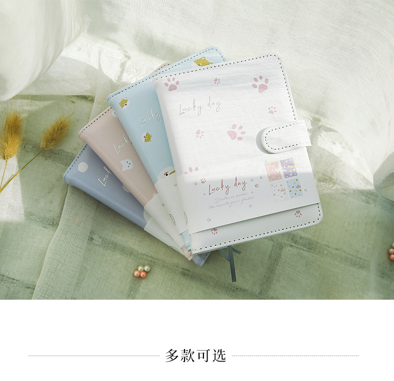 Pu Hardcover Snap Button Cute Journal Book Simple Fashion Student Notebook Creative Arts Memo Notebook Wholesale