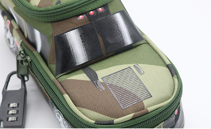 New camouflage suv pen bag with password lock large capacity simulation vehicle students stationery bag