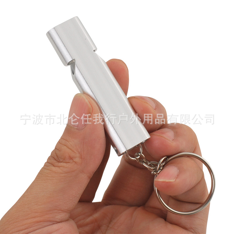 Amazon Hot Flat Metal Dual-Frequency Survival Whistle Double-Tube High-Frequency Metal Outdoor Survival Whistle Amazon Hot Flat Metal Dual-Frequency Survival Whistle Double-Tube High-Frequency Metal Outdoor Survival Whistle
