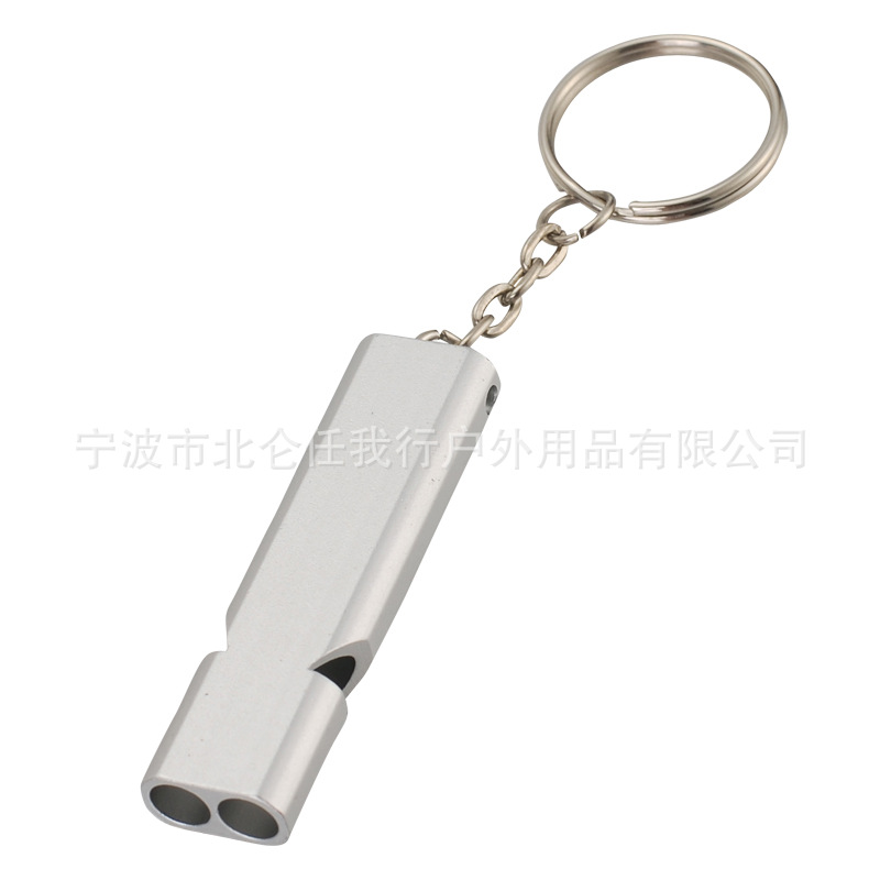 Amazon Hot Flat Metal Dual-Frequency Survival Whistle Double-Tube High-Frequency Metal Outdoor Survival Whistle Amazon Hot Flat Metal Dual-Frequency Survival Whistle Double-Tube High-Frequency Metal Outdoor Survival Whistle