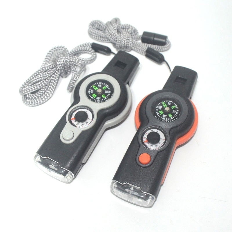 Cross-Border Direct Supply Thermometer Reflector 7-in-1 Multifunctional Whistle Outdoor Survival Whistle 7-in-1 Whistle