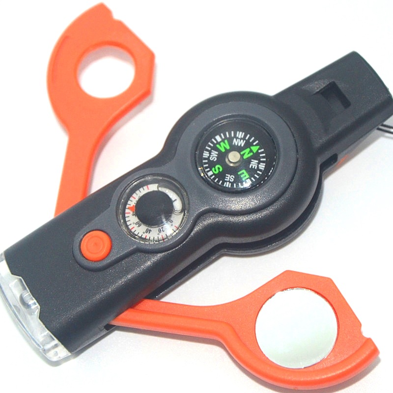 Cross-Border Direct Supply Thermometer Reflector 7-in-1 Multifunctional Whistle Outdoor Survival Whistle 7-in-1 Whistle Cross-Border Direct Supply Thermometer Reflector 7-in-1 Multifunctional Whistle Outdoor Survival Whistle 7-in-1 Whistle