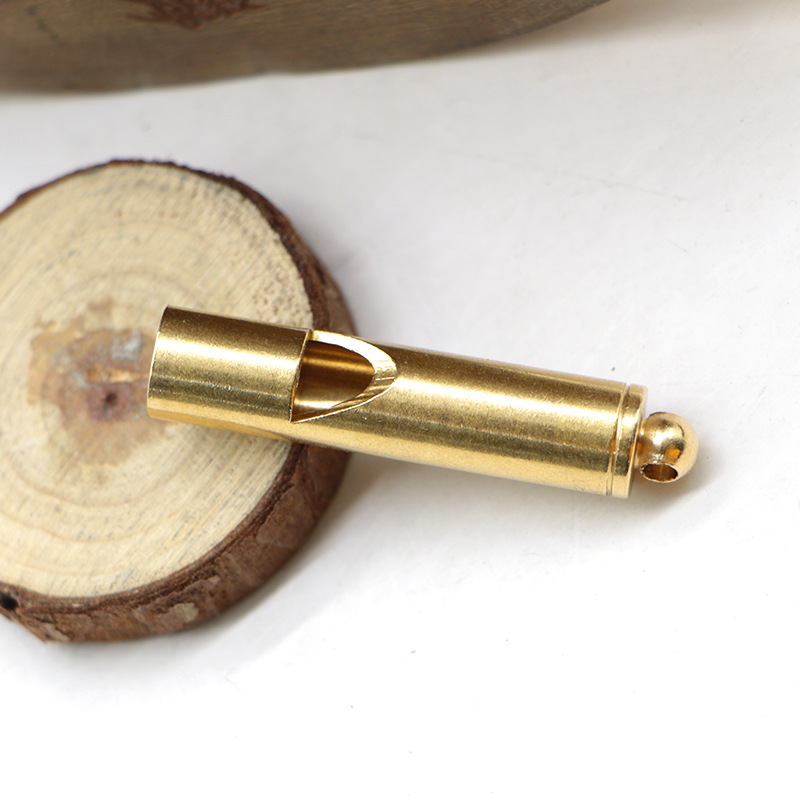 Handmade Brass Whistle Car Key Ring Pendant Men's and Women's Outdoor Survival Whistle Necklace Bag Pendant