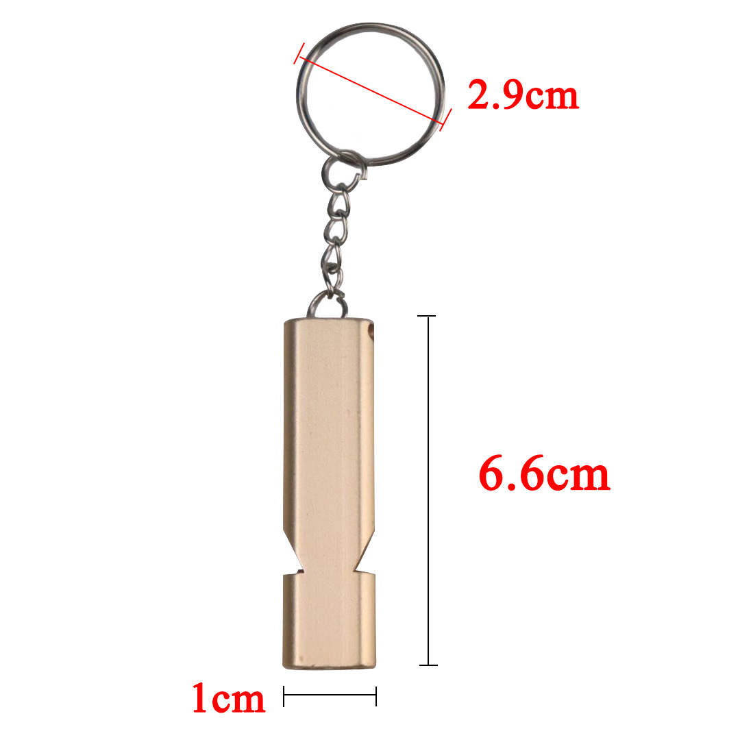 Flat Aluminum Alloy Dual-Frequency Survival Whistle Double Tube Outdoor Survival Lifesaving Whistle Equipment EDC Tool