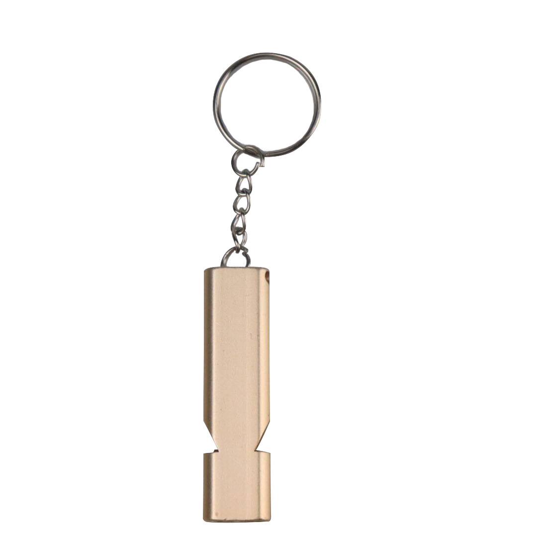 Flat Aluminum Alloy Dual-Frequency Survival Whistle Double Tube Outdoor Survival Lifesaving Whistle Equipment EDC Tool