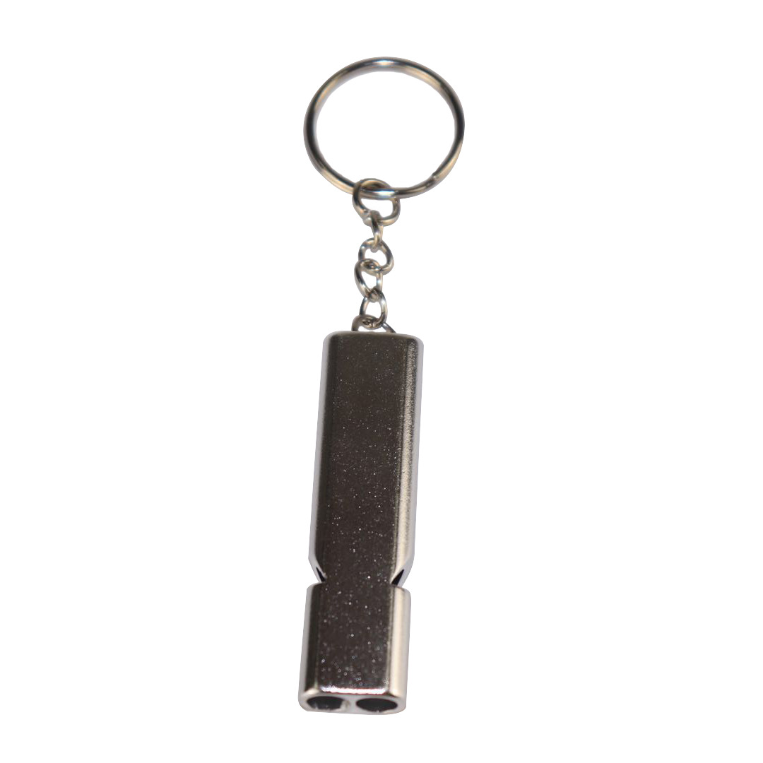 Flat Aluminum Alloy Dual-Frequency Survival Whistle Double Tube Outdoor Survival Lifesaving Whistle Equipment EDC Tool
