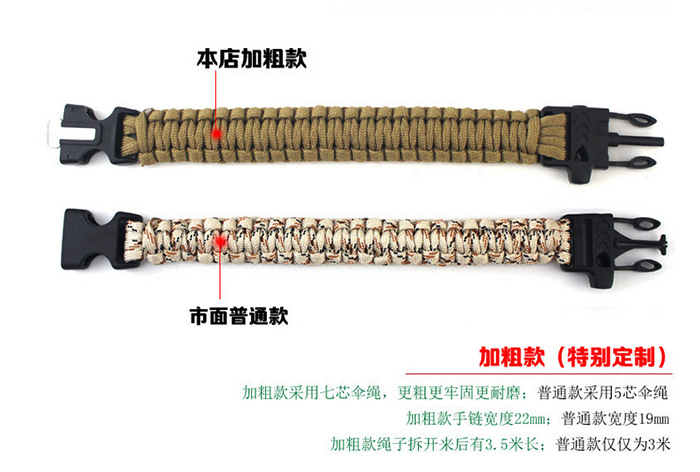 Same Day Delivery Wilderness Survival Wu Jing's Same Style Outdoor Survival Firestone Paracord Bracelet Same Day Delivery Wilderness Survival Wu Jing's Same Style Outdoor Survival Firestone Paracord Bracelet