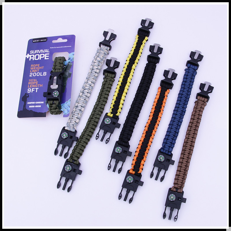 Outdoor Multi-Functional Survival Wilderness Survival Paracord Bracelet Woven Tactical Survival Bracelet Compass Whistle Outdoor Multi-Functional Survival Wilderness Survival Paracord Bracelet Woven Tactical Survival Bracelet Compass Whistle