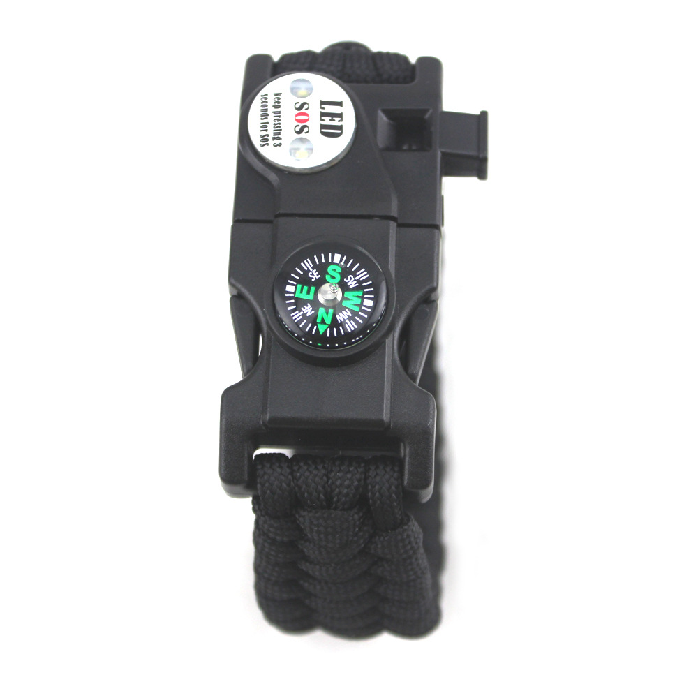 Outdoor LED Light Survival Paracord Bracelet Emergency Self-Rescue Bracelet Whistle Firestone Compass Paracord Bracelet Outdoor LED Light Survival Paracord Bracelet Emergency Self-Rescue Bracelet Whistle Firestone Compass Paracord Bracelet