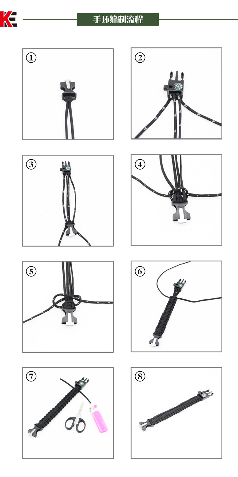 Outdoor LED Light Survival Paracord Bracelet Emergency Self-Rescue Bracelet Whistle Firestone Compass Paracord Bracelet Outdoor LED Light Survival Paracord Bracelet Emergency Self-Rescue Bracelet Whistle Firestone Compass Paracord Bracelet