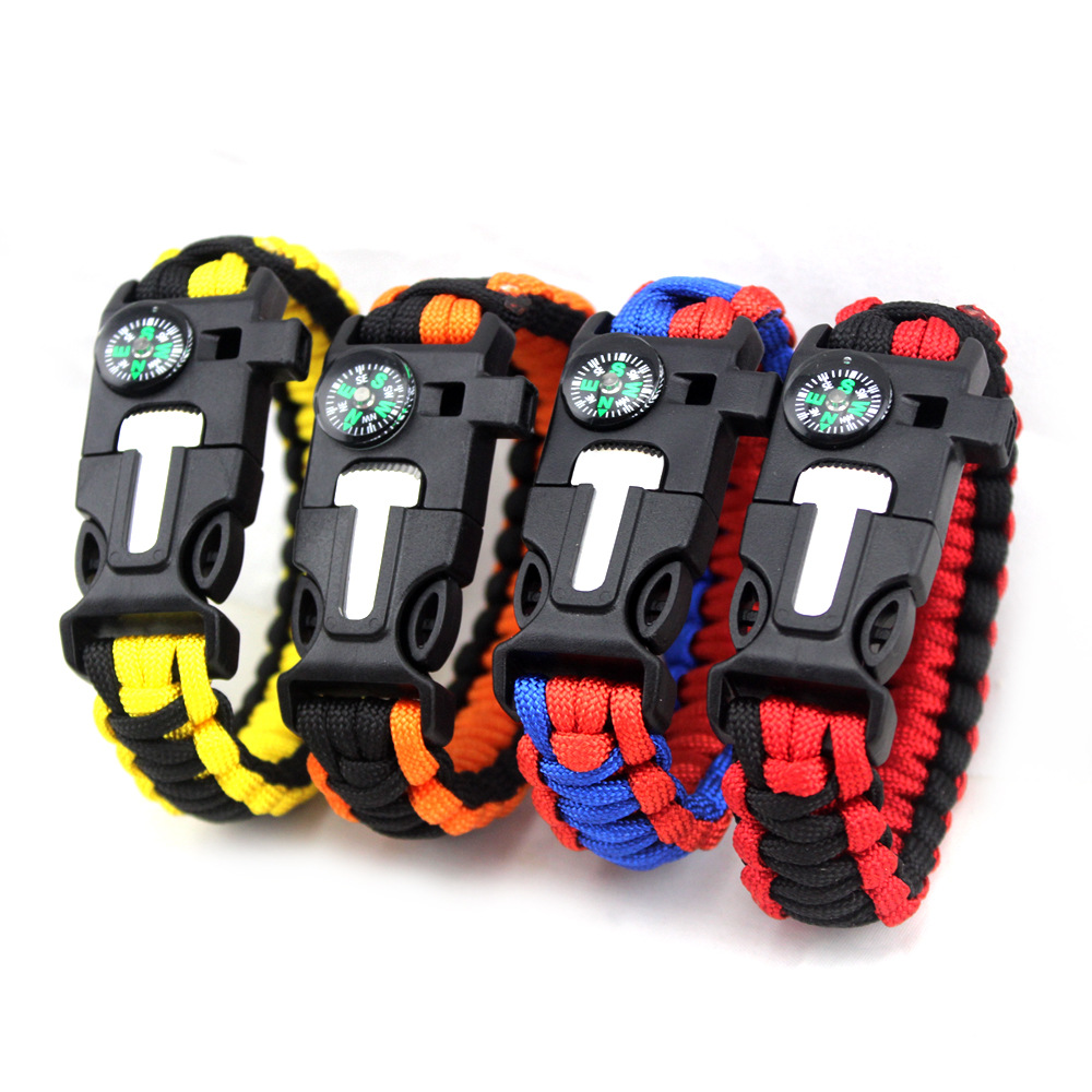 Camping Survival Carrying Strap Parachute Cord Bracelet Five-in-One Outdoor Compass Firestone Outdoor Survival Bracelet