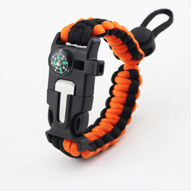 EMAK Firestone Adjustable Size Bracelet Outdoor Compass Survival Parachute Cord Bracelet