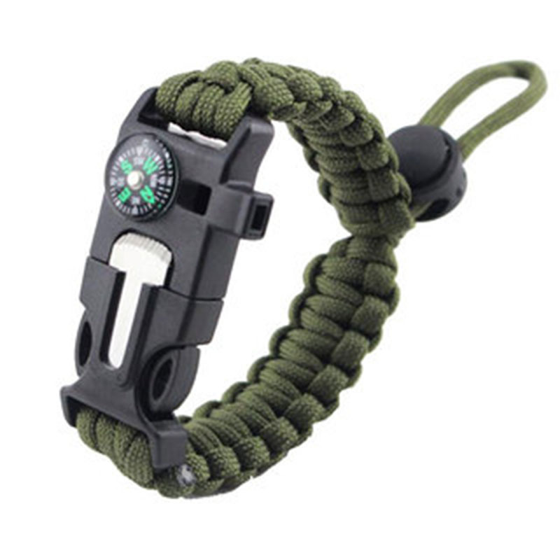 EMAK Firestone Adjustable Size Bracelet Outdoor Compass Survival Parachute Cord Bracelet