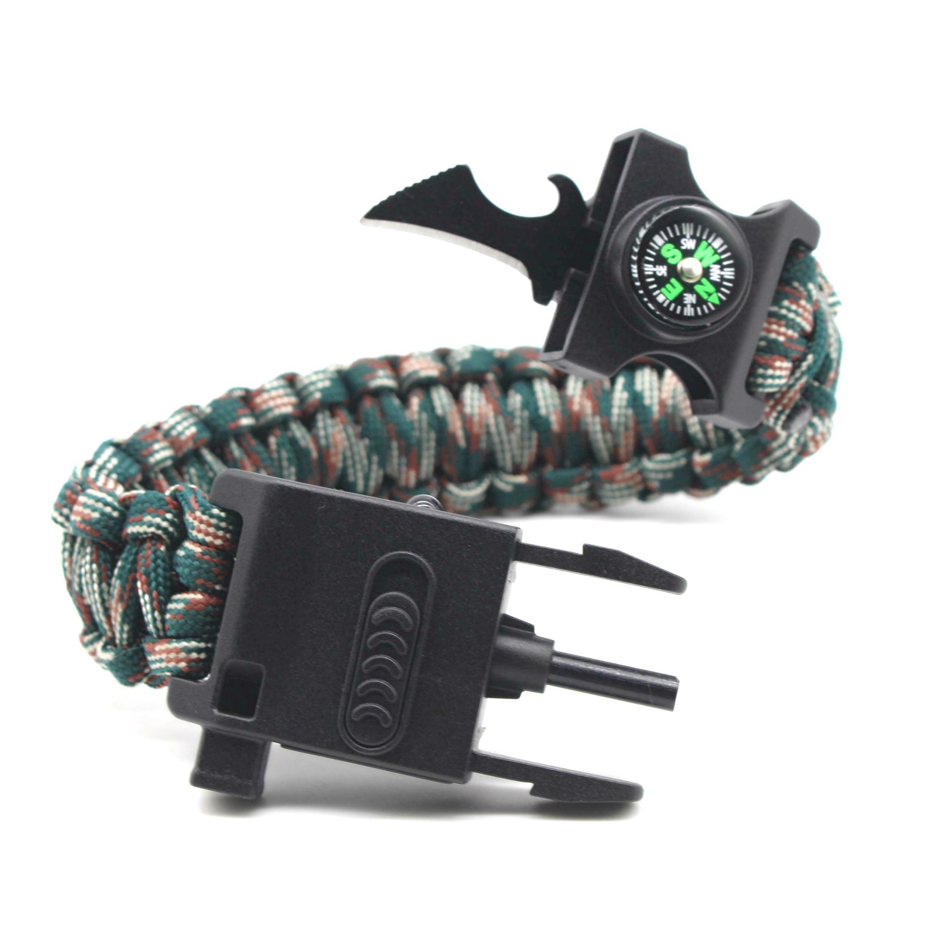 Paracord Bracelet Lighting Lamp Riding Outdoor Wilderness Survival Umbrella Rope Bangle Bracelet Life-Saving Knife