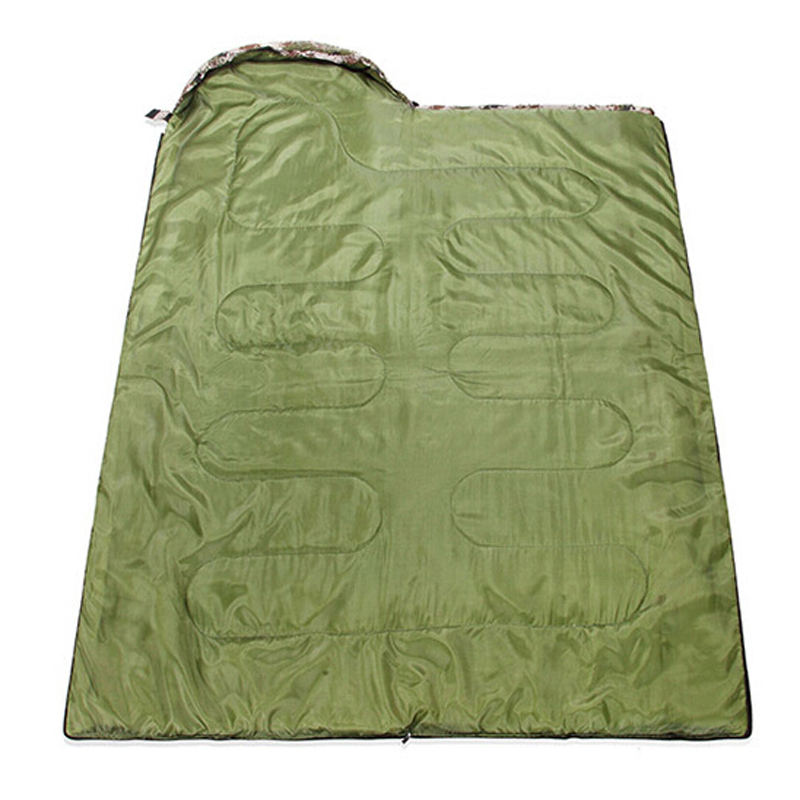 Manufacturers selling outdoor camping sleeping bag camouflage sleeping bag envelope with Cap Cotton sleeping bags