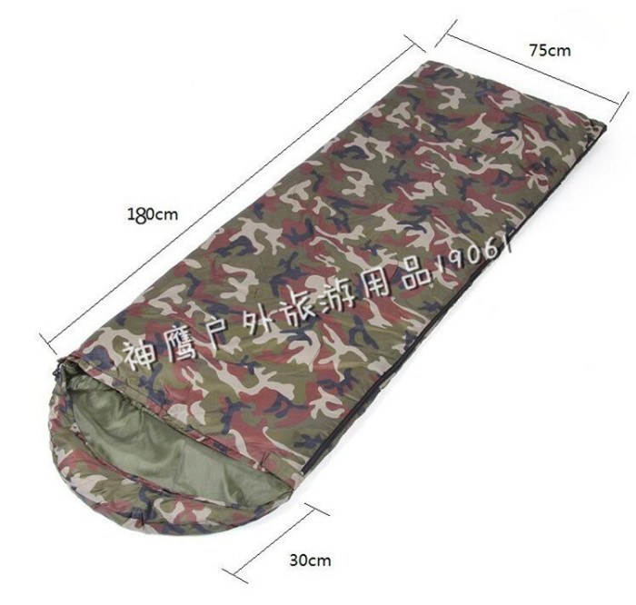 Camouflage camouflage camouflage sleeping bag camping sleeping bag sleeping bag envelope for 0 to 10 degrees.