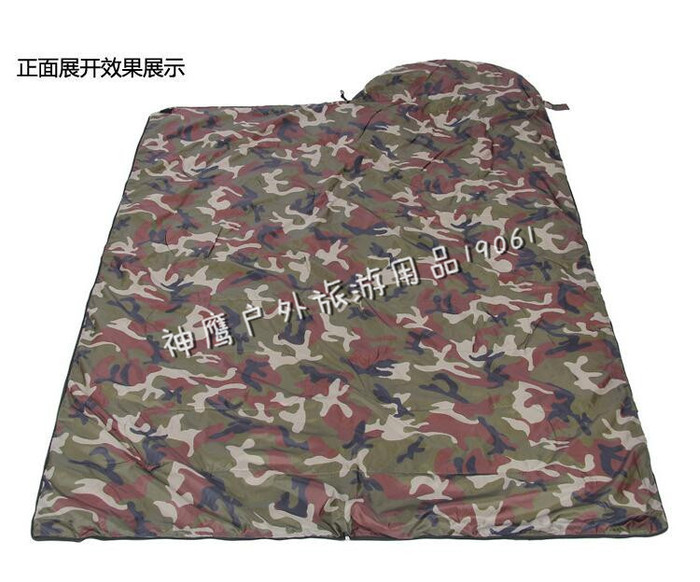 Camouflage camouflage camouflage sleeping bag camping sleeping bag sleeping bag envelope for 0 to 10 degrees.