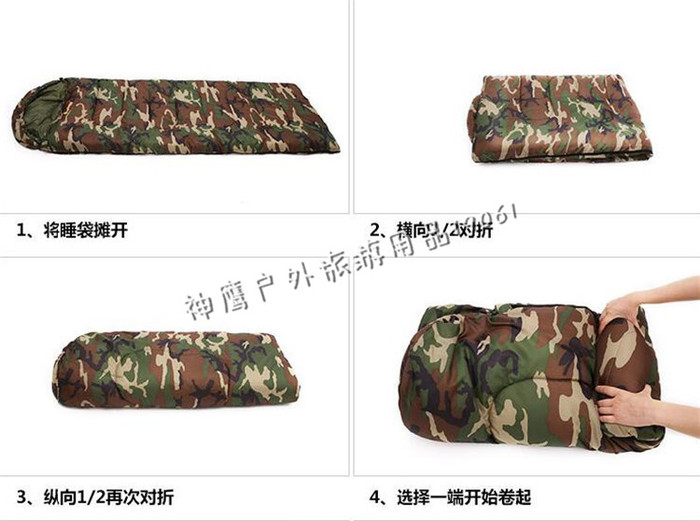 Camouflage camouflage camouflage sleeping bag camping sleeping bag sleeping bag envelope for 0 to 10 degrees.