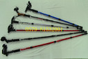 Trekking poles with 4 small curved handle ski stick aluminum trekking poles