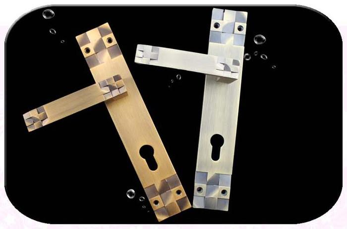 KENYOS direct European zinc alloy bronze door handle door lock panel Honggu copper blue KENYOS direct European zinc alloy bronze door handle door lock panel Honggu copper blue