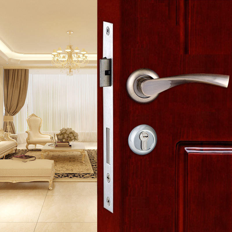 High quality Vintage alloy handle door lock handle lock room keyless door lock