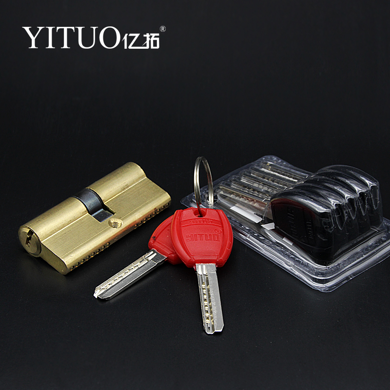 Yituo, two red and five black lock core anti-theft door copper lock core universal type without false curve