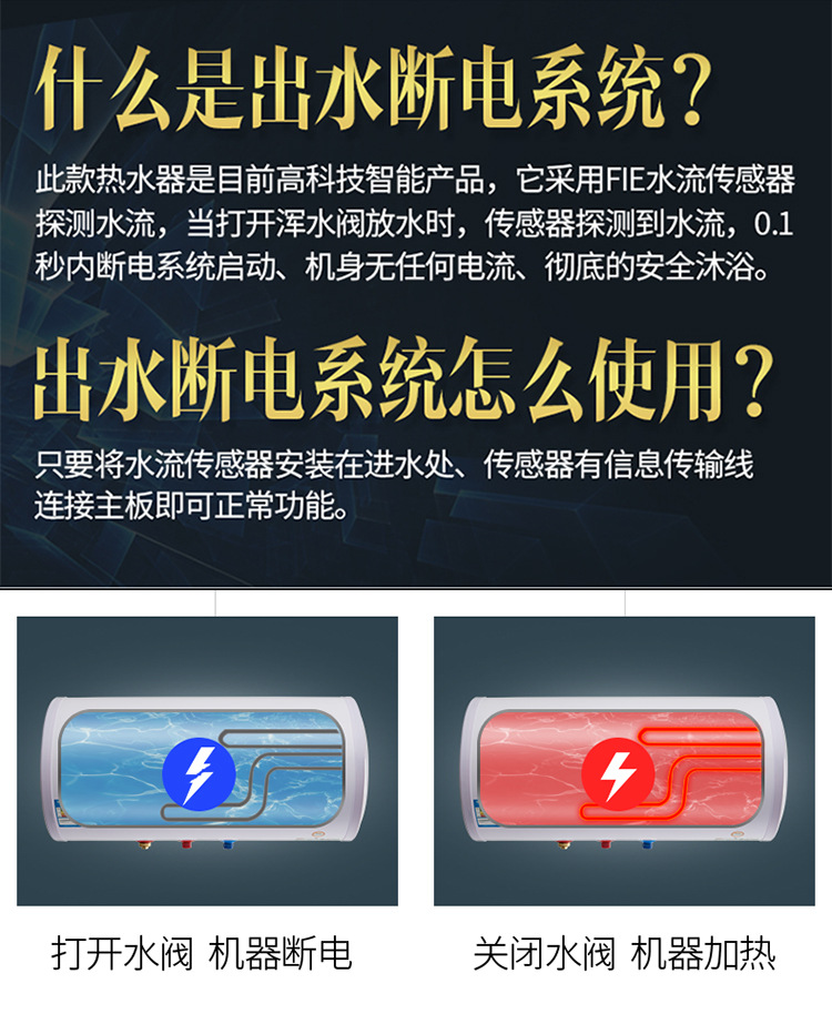 Demand Water Heaters round Flat Barrel Electric Water Heater Water Storage Type Variable Frequency Bath Machine