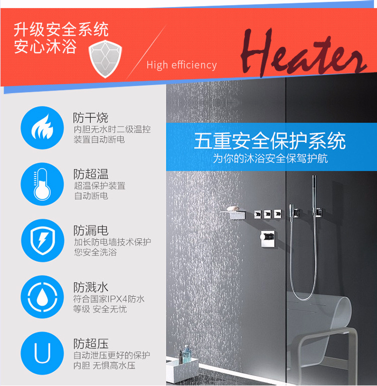 QuickHeating Electric Water Heater Intelligent Frequency Conversion Water Storage Demand Water Heaters Bath Machine QuickHeating Electric Water Heater Intelligent Frequency Conversion Water Storage Demand Water Heaters Bath Machine