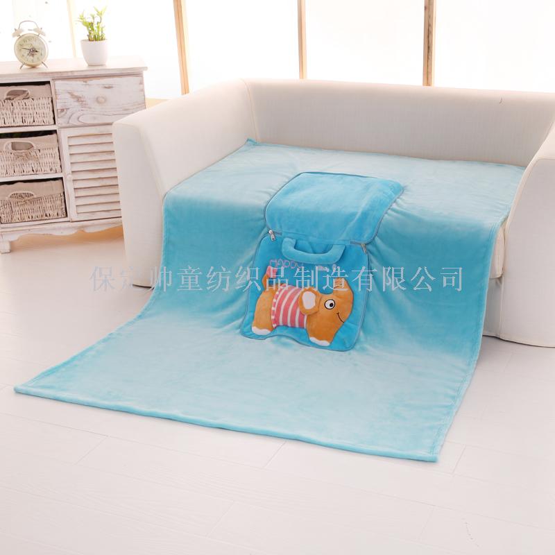 Pillow and Quilt Dual-Use Car Nap Blanket Flannel Office Multifunctional Cushion Folding Lunch Break Airable Cover