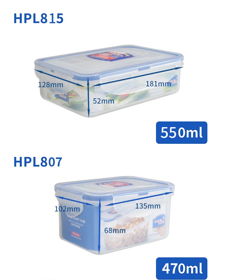 Plastic Fresh-Keeping Lunch Box Sealed Food Refrigerator Storage Box Bento Box Microwave Oven Fresh-Keeping Box